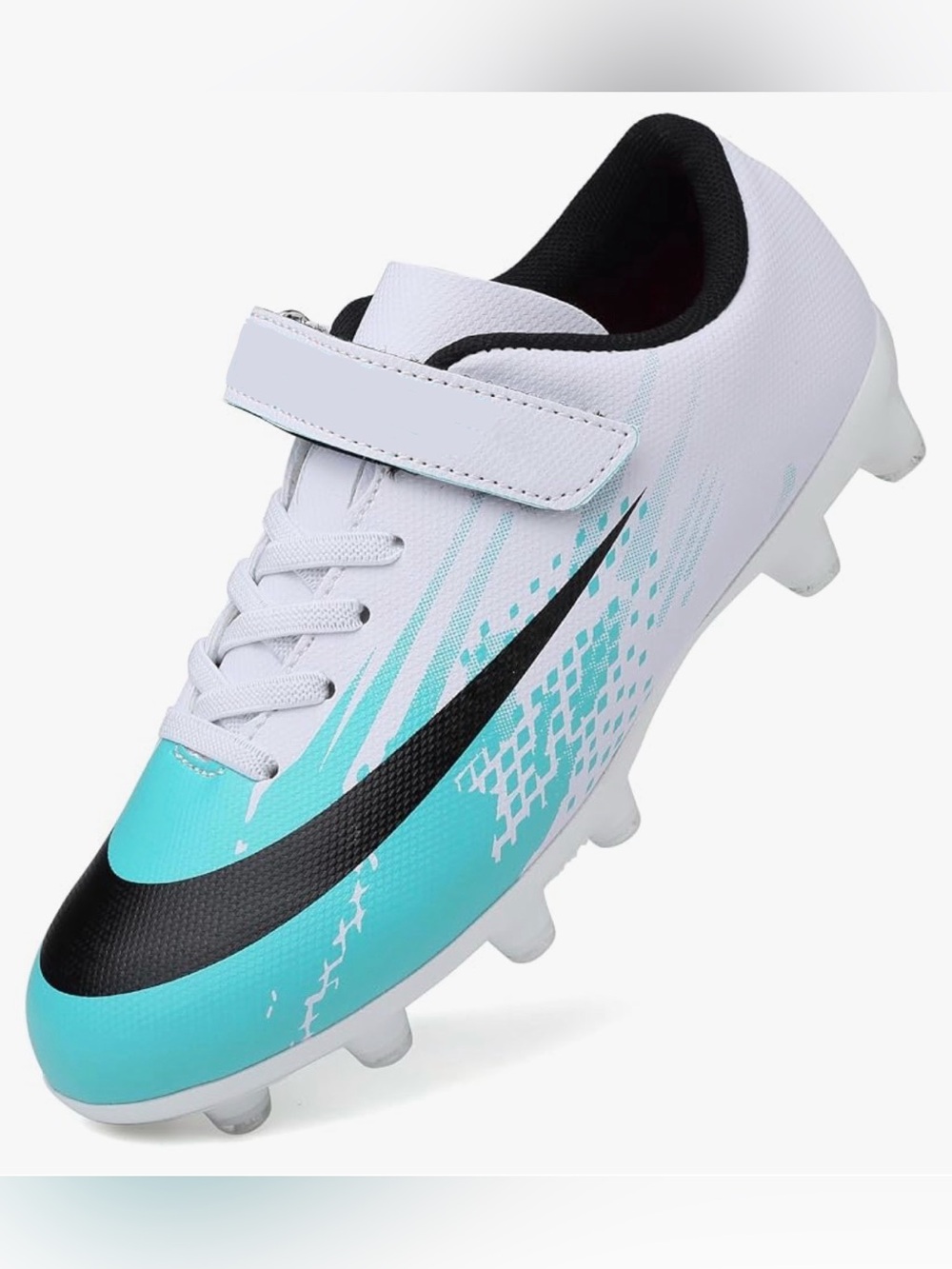 NEW Soccer Football Outdoor Cleats Boots Velcro Teal White Women’s 9.0 / M 7.5